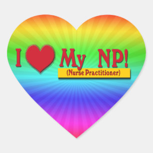 Sticker Cœur I LOVE MY NP VALENTINE - infirmière praticienne