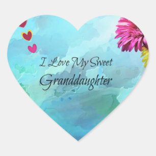 Sticker Cœur "I Love My Sweet Grandgirl"