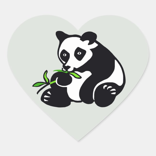 Sticker Cœur I love Panda BEARS - Faune - Nature - (Devant)