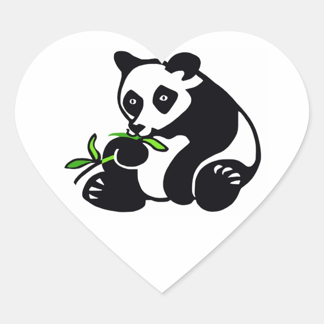 Sticker Cœur I love Panda BEARS - Faune - Nature - Chine (Devant)