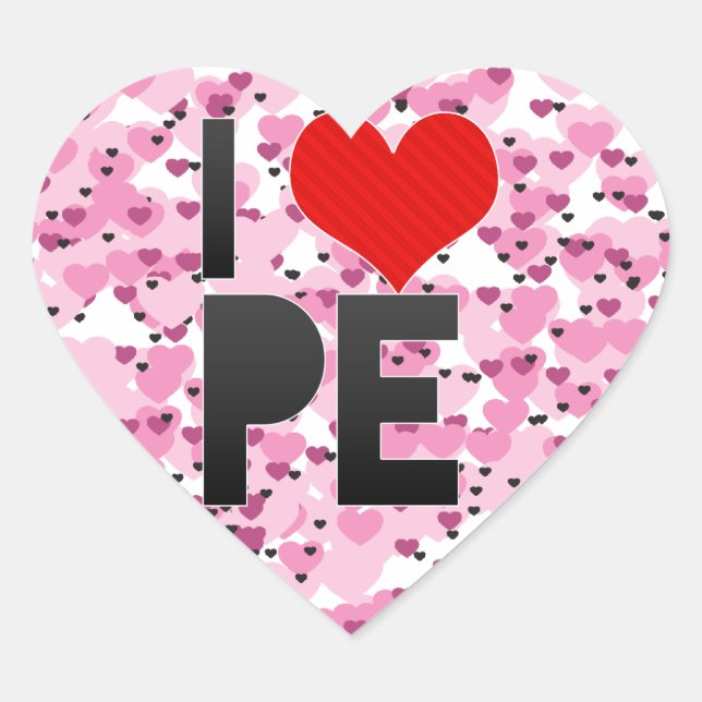 Sticker Cœur I Love PE (Devant)