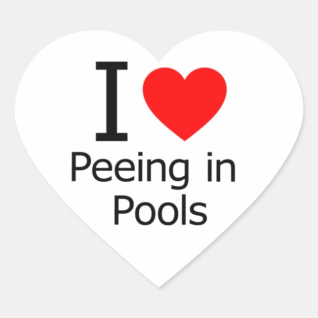 Sticker Cœur I Love Peeing in Pools (Devant)