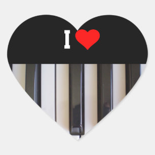 Sticker Cœur I Love Piano