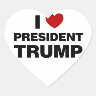 Sticker Cœur I Love Président Trump Heart