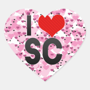 Sticker Cœur I Love SC