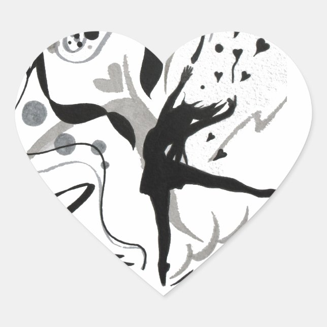 Sticker Cœur I Love to dance ! (Devant)