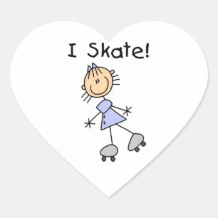Sticker Cœur I Patinage - Patinage à rouleaux pour filles