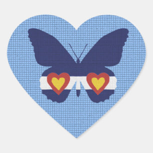 Sticker Cœur I produits de papillon de drapeau du Colorado de