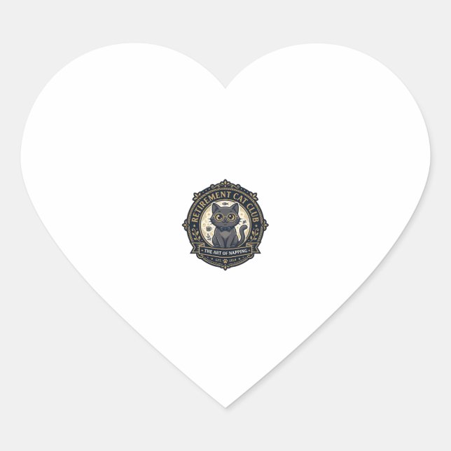 Sticker Cœur Idée cadeau chat papa chat retraite - Chat de retr (Devant)