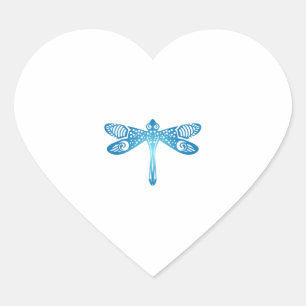 Sticker Cœur Idée cadeau de tatouage de la tribu des libellules