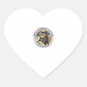 Sticker Cœur Idée cadeau papa chat astronaute spatial - Astr