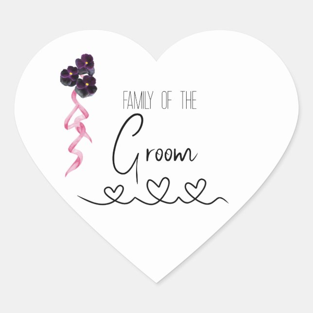 Sticker Cœur Identifiant de l'invité de mariage  (Devant)