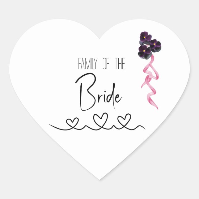 Sticker Cœur Identifiant de l'invité de mariage  (Devant)