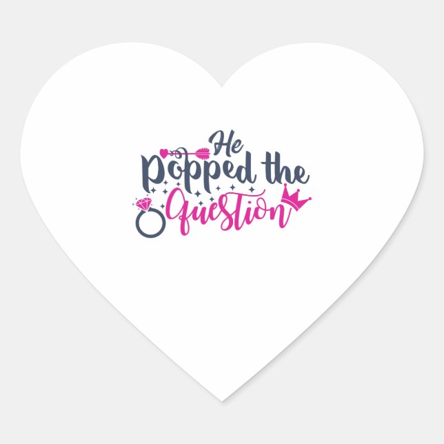 Sticker Cœur Il a posé la question (Devant)
