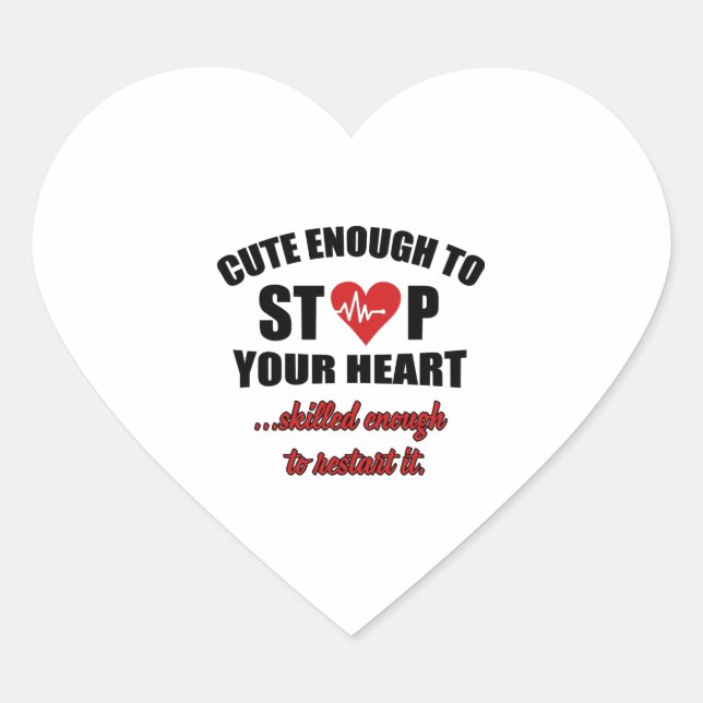 Sticker Cœur Il faut arrêter son coeur - paramédical (Devant)