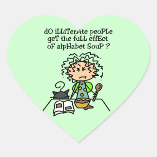 Sticker Cœur Illettrer l'Humour populaire
