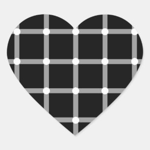 Sticker Cœur Illusion d'optique moderne Cool noir et blanc