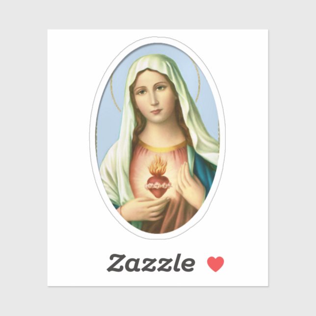 Sticker Coeur immaculé de Marie Vinyl (Feuille)