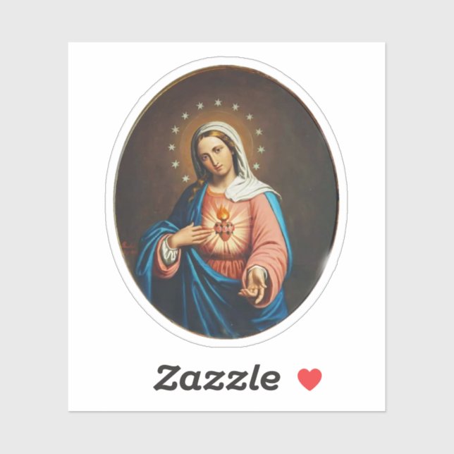 Sticker Cœur Immaculé de Marie Vinyle (Feuille)