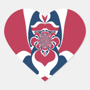 Sticker Cœur Impression Abstraite E.T.