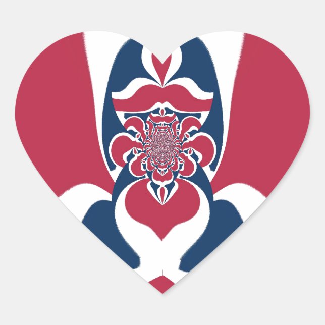 Sticker Cœur Impression Abstraite E.T. (Devant)