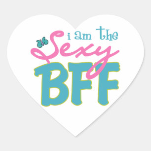 Sticker Cœur Impression BFF