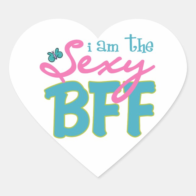 Sticker Cœur Impression BFF (Devant)
