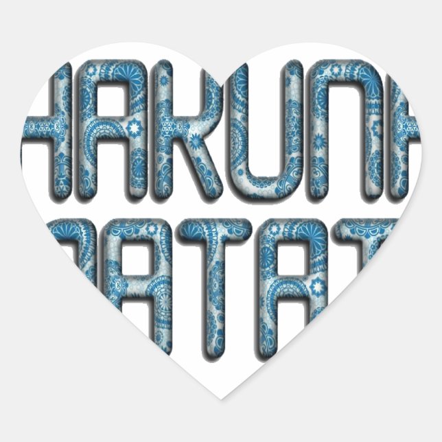 Sticker Cœur Impression d'art 3D Hakuna Matata (Devant)