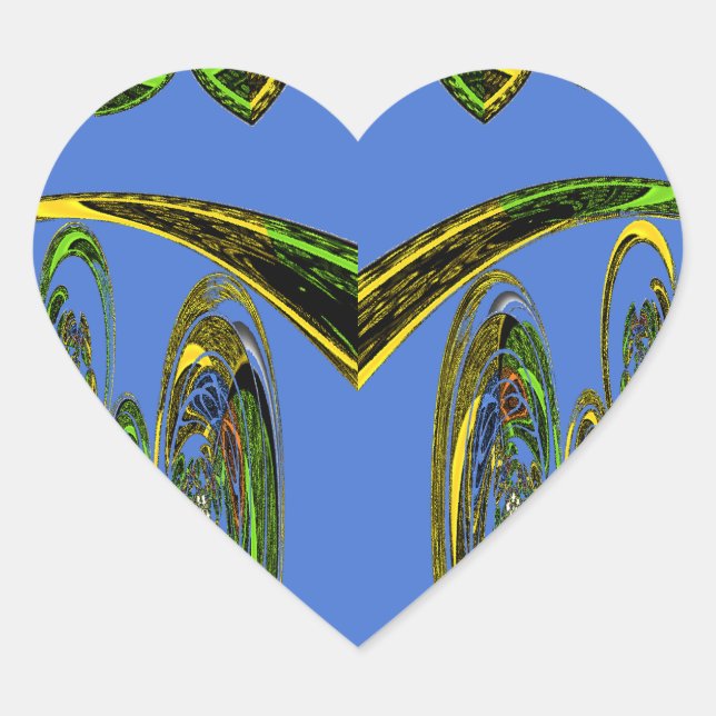 Sticker Cœur Impression d'art Iridescente avec design abstrait  (Devant)