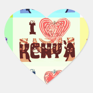 Sticker Cœur Impression d'art pop souvenir de voyage au Kenya