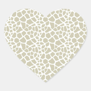 Sticker Cœur Impression de girafe neutre