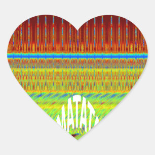 Sticker Cœur Impression Motif géométrique coloré