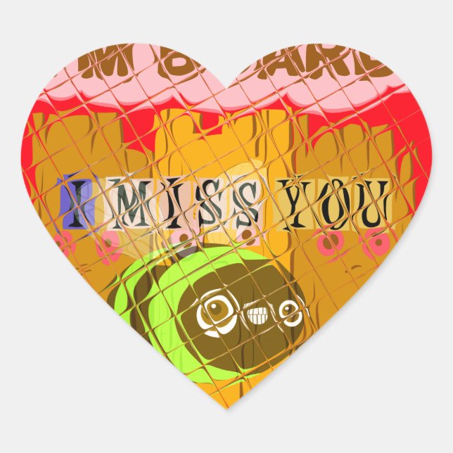 Sticker Cœur Impression Quirky Bee Art (Devant)