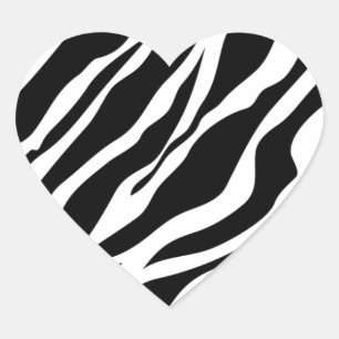 Sticker Cœur Impression Zebra