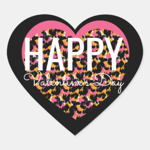 Sticker Cœur Imprimé animal de la Saint-Valentin Cœur