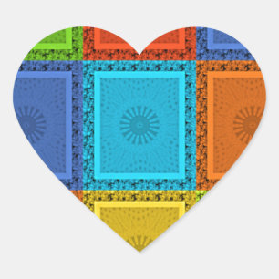 Sticker Cœur Imprimer À damiers