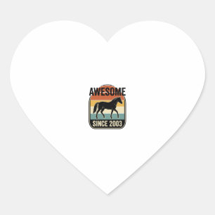 Sticker Cœur Incroyable depuis 2003 Design vintage pour anniver