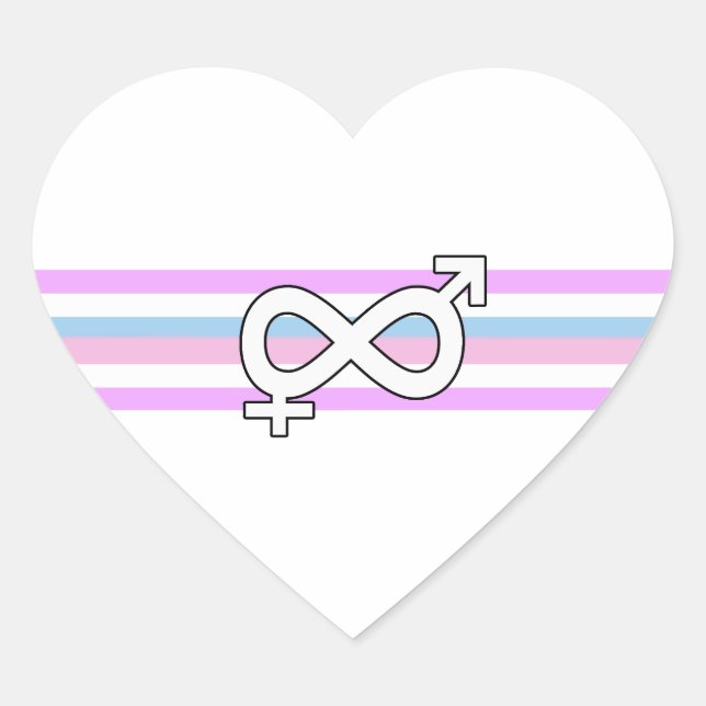 Sticker Cœur Indicateur de la fierté intersexuelle (Devant)