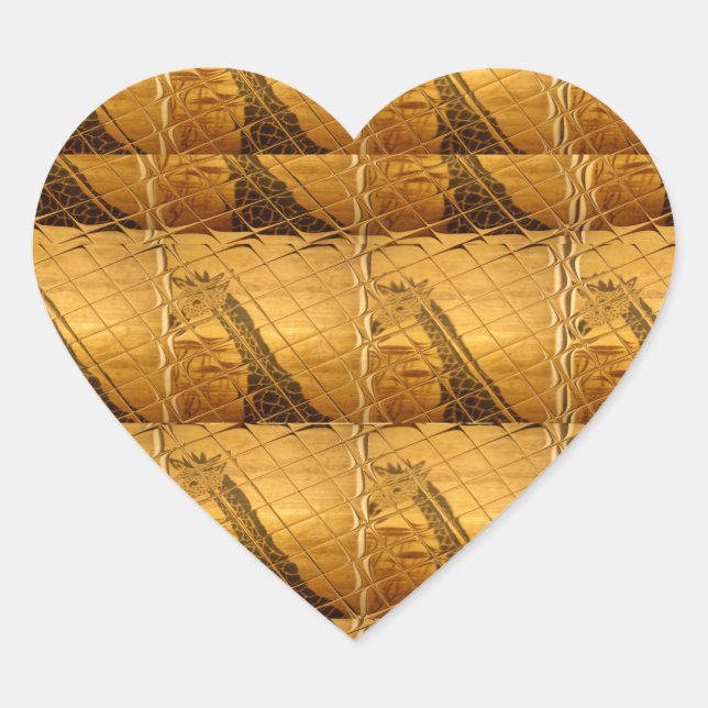 Sticker Cœur Infinie Golden Giraffe Animal Motif Art Imprimer (Devant)