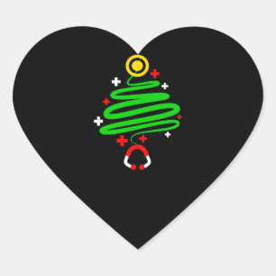 Sticker Cœur Infirmière amusante Arbre de Noël Stethoscope Gif