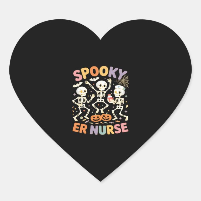 Sticker Cœur Infirmière Cute Halloween Éffrayant Essentiel T-Sh (Devant)