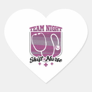 Sticker Cœur Infirmière de quart de nuit
