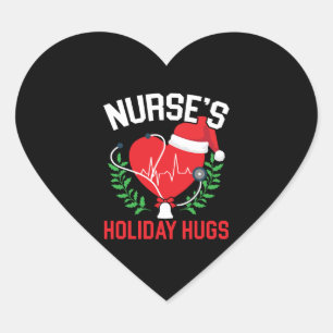 Sticker Cœur Infirmière de vacances Hugs Infirmière Noël Médica