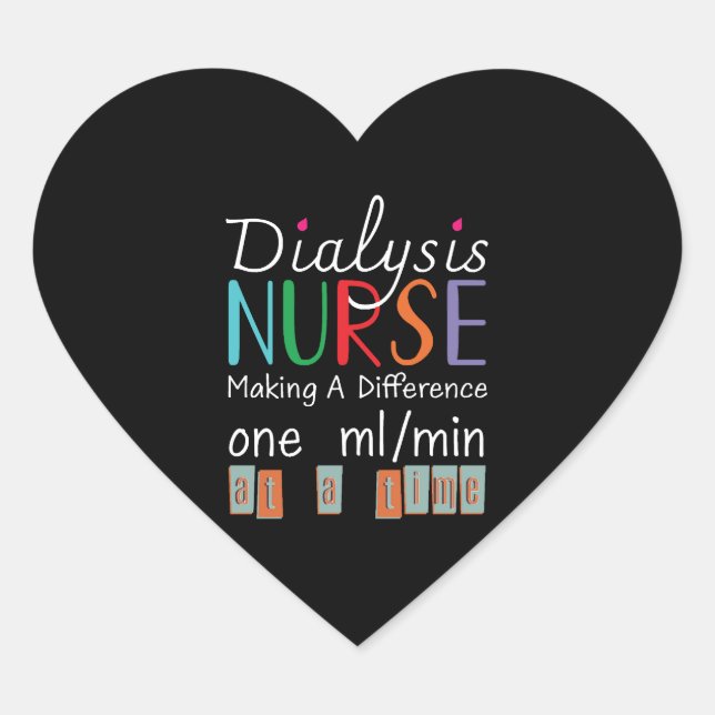 Sticker Cœur Infirmière Dialyse - Faire une différence (Devant)