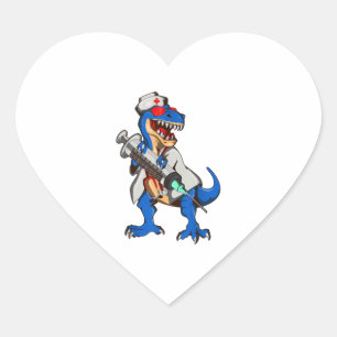 Sticker Cœur Infirmière Dinosaur Infirmière