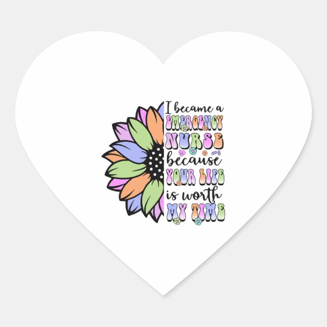 Sticker Cœur Infirmière d'urgence (Devant)