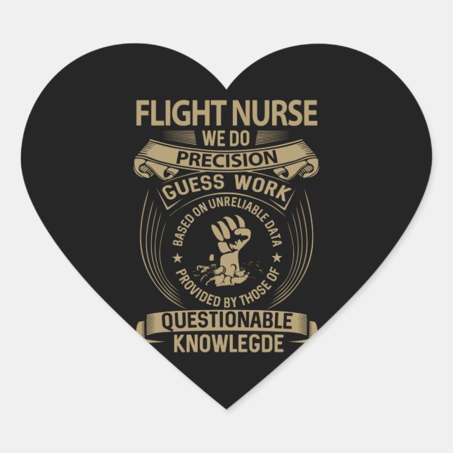Sticker Cœur Infirmière en vol - Nous faisons de la précision (Devant)