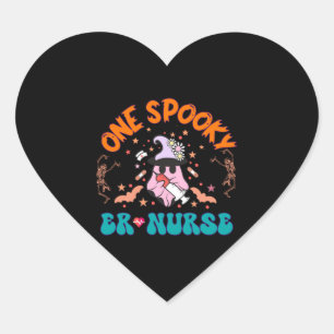 Sticker Cœur Infirmière Halloween - Une infirmière Éffrayante