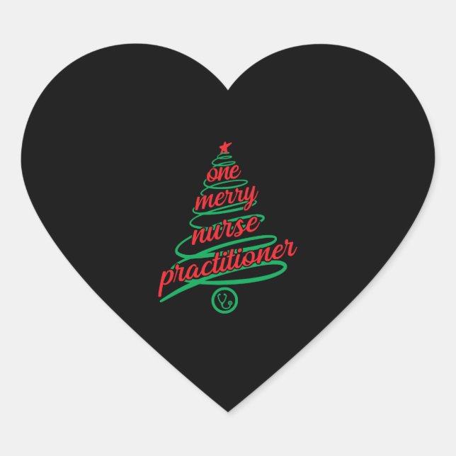 Sticker Cœur infirmière praticienne de Noël, une joyeuse (Devant)