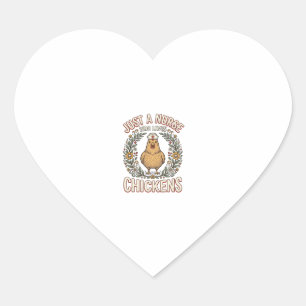 Sticker Cœur Infirmière qui aime les poules Design de T-shirt v